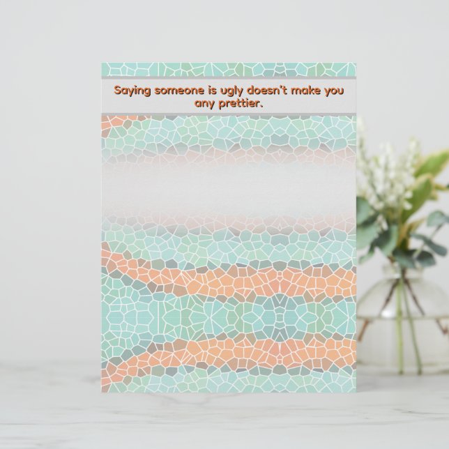 Unique Colourful Triangle Pattern & Quotes Custom Letterhead (Standing Front)