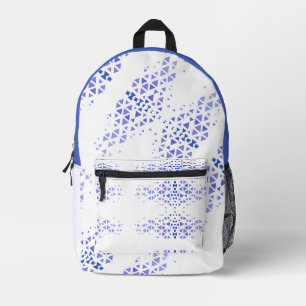 Unique Colourful Triangle Pattern & Quotes Printed Backpack