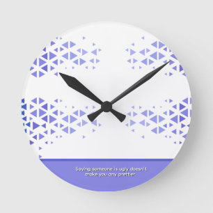 Unique Colourful Triangle Pattern & Quotes Round Clock