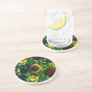 Unique Colours Vintage Floral Print Coaster