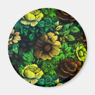 Unique Colours Vintage Floral Print Magnet