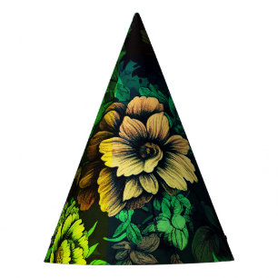 Unique Colours Vintage Floral Print Party Hat