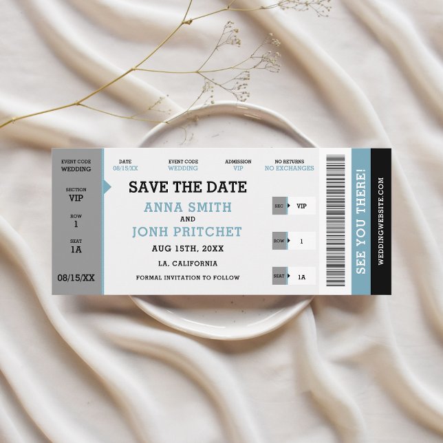 Unique Concert Ticket Wedding Website Save The Date (Ticketmaster Concert Ticket Unique Save the Date Wedding Website No Photo)