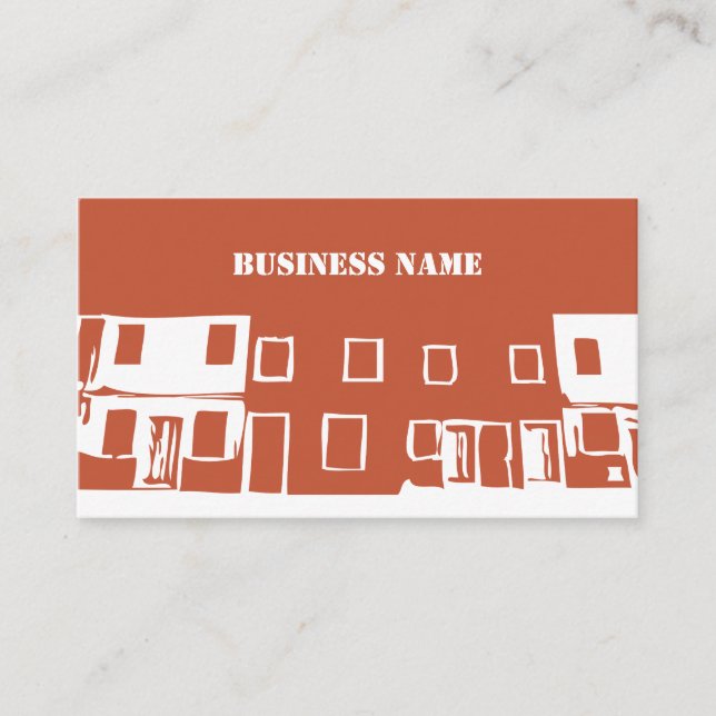 Unique Construction Building Artwork Business Card (Front)