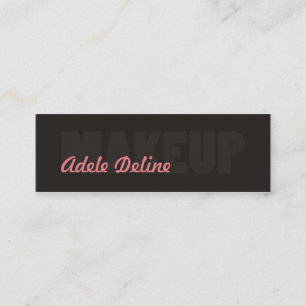 Unique Cool Chic Grey Pink Makeup Artist Mini Business Card