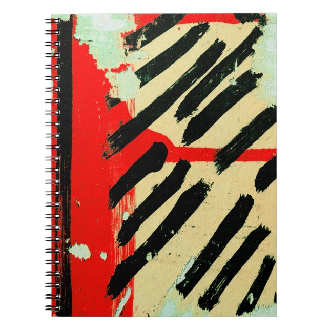 Unique Cool Worn Wall Paper Paint Spiral Notebook (Front)