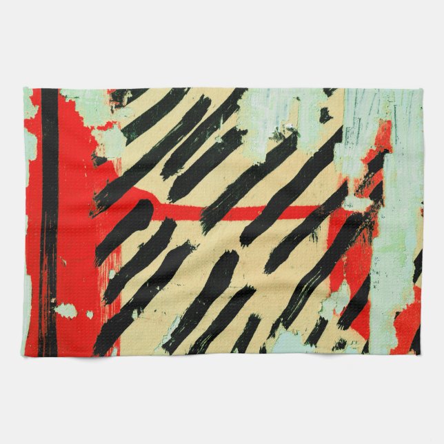 Unique Cool Worn Wall Paper Paint Tea Towel (Horizontal)