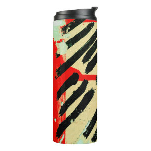 Unique Cool Worn Wall Paper Paint Thermal Tumbler