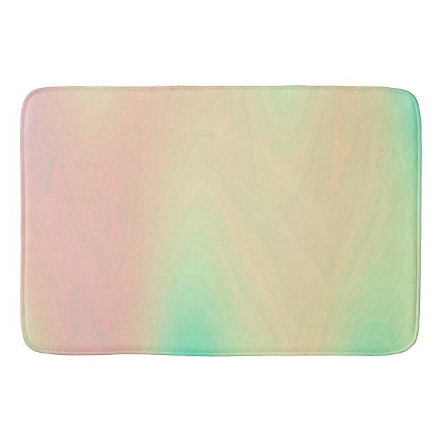 Unique Coral & Turquoise Luxury Decorative Pattern Bath Mat (Front)