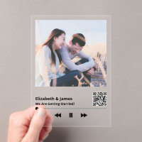 Unique Couple Photo Music Plaque QR Code Wedding