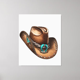 Unique Cowboy Hat Canvas Art for Western Decor