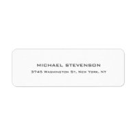 Unique Creative Trendy White Return Address Label
