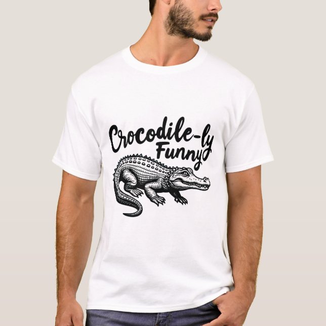 Unique Crocodile T-Shirt fun Graphic  (Front)