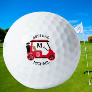 Unique Custom Best Dad Golf Cart Monogram Name Balls
