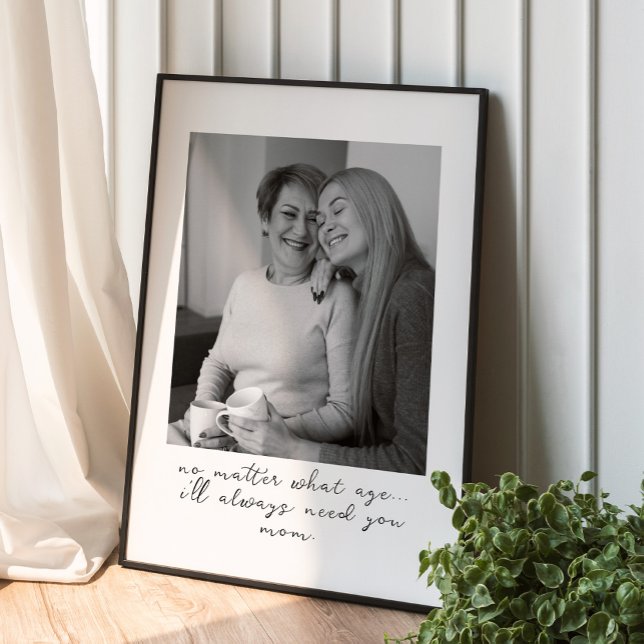 Unique Custom Black and White Photo Gift For Mum Poster (Creator Uploaded)