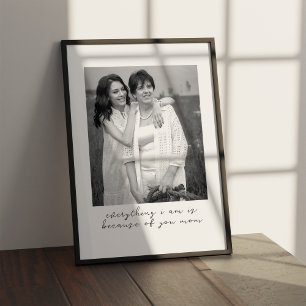 Unique Custom Black and White Photo Gift For Mum Poster