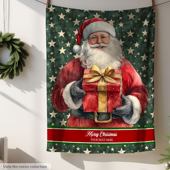 Unique Custom Classic Watercolor Santa Blanket  (Unique Custom Classic Watercolor Santa Blanket )