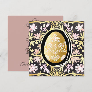 Unique Custom Easter Egg Floral Frame Celebration Holiday Card