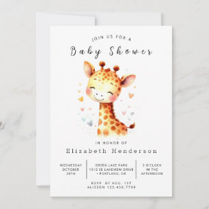 Unique Custom Giraffe Baby Shower Invitation