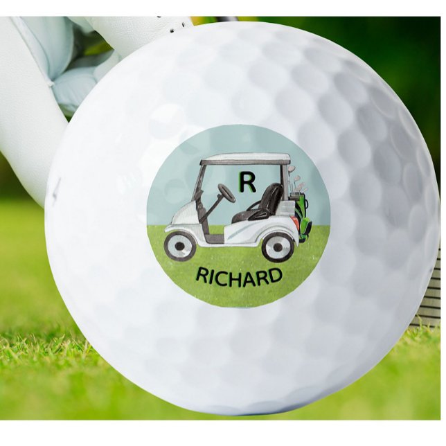 Unique Custom Monogram Cart Clubs First Name  Golf Balls (Creator Uploaded)