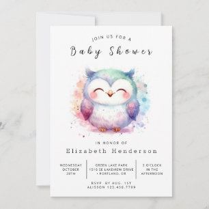 Unique Custom Owl Baby Shower Invitation