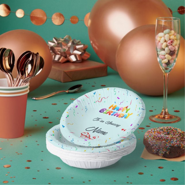 Unique Custom Paper Bowl for Birthday Parties  Plate (Multi)