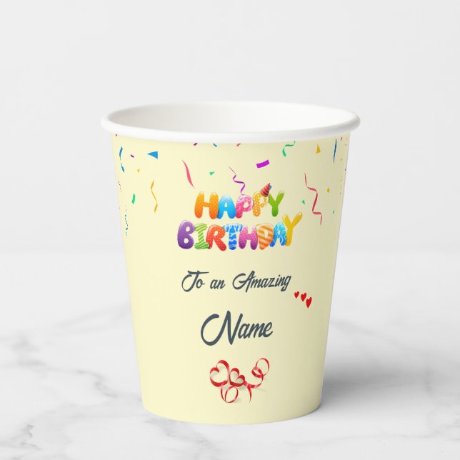 Unique Custom Paper Cups for Birthday Parties (Back)