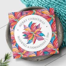 Unique Custom Photo Christmas Cards Pink