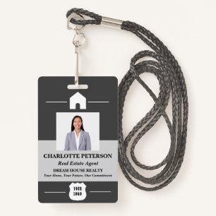 Unique Custom Photo & Logo Real Estate Name  ID Badge