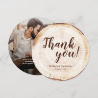 Unique Custom Rustic Wood Slice Wedding Photo