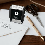 Unique Custom Signature Address Personalised Self-inking Stamp<br><div class="desc">Easy create a personalised signature and address custom self inking rubber stamp - ideal for business or pleasure - Ink stamps from Ricaso. 

Created in a simple duo font type that complement each other perfectly - script signature font.</div>