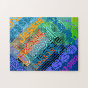 Unique Customisable Name Fun Colourful & Creativ Jigsaw Puzzle