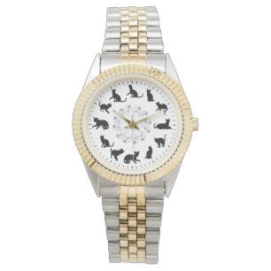 Unique Cute Black Cat Silhouettes Themed Watch