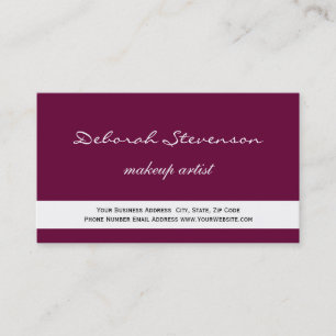 Unique Cute Purple Makeup Artist Business Card