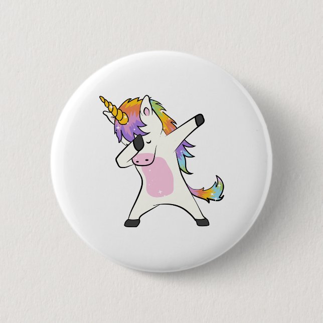 Unique Cute Unicorn Dabbing Button New (Front)