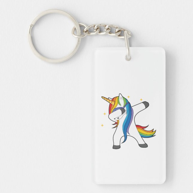 Unique Cute Unicorn Dabbing Key Chain (Front)