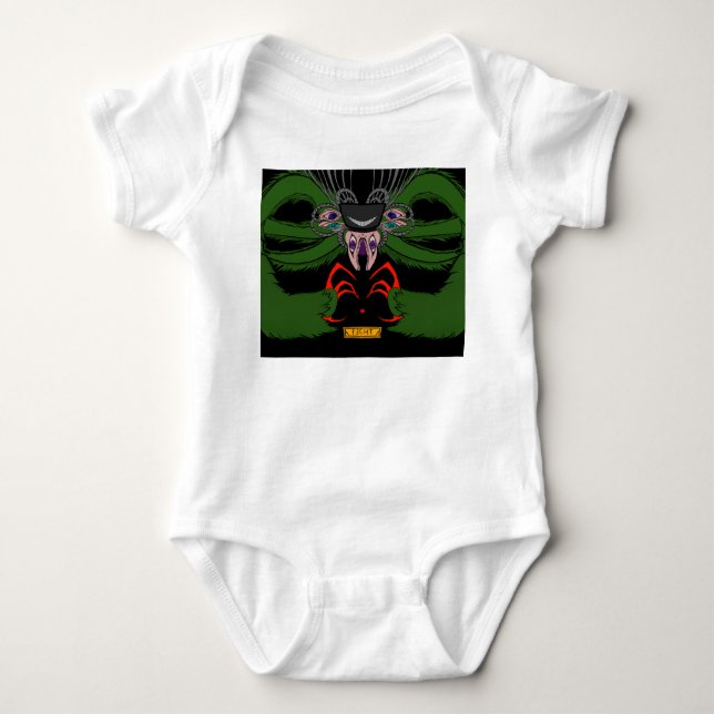 Unique Dark Art Monster Baby Bodysuit  (Front)