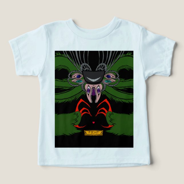 Unique Dark Art Monster Baby Bodysuit  (Design Front)