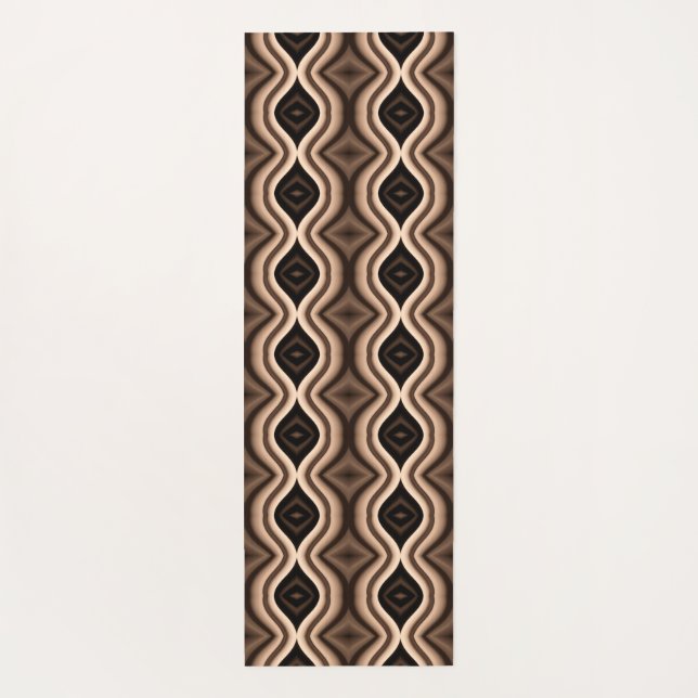 Unique Dark Brown Pattern  Yoga Mat (Back)