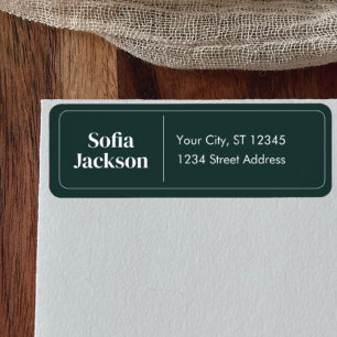 Unique Dark Green Mailing Script Return Address