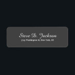 Unique Dark Grey Classical Script Creative Plain<br><div class="desc">Represent yourself with this modern,  elegant return address label. This template can be customised to meet all professional occupations.</div>