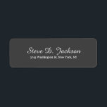 Unique Dark Grey Classical Script Creative Plain<br><div class="desc">Represent yourself with this modern,  elegant return address label. This template can be customised to meet all professional occupations.</div>