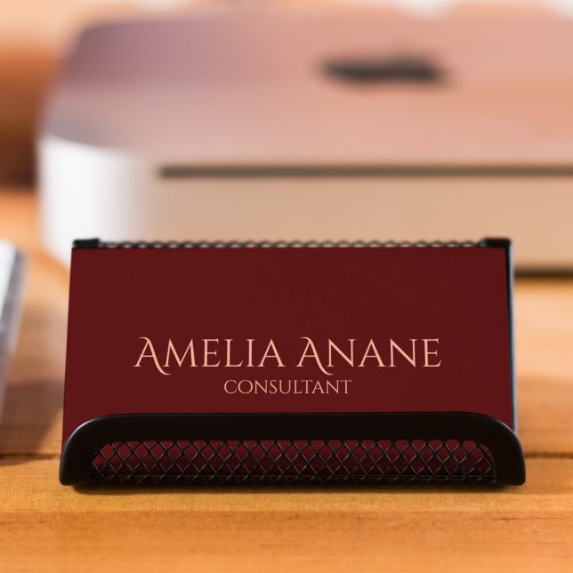 Unique Dark Red Burgundy Script Business Card (Creator Uploaded)