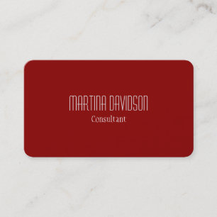 Unique Dark Red Simple Modern Elegant Business Card