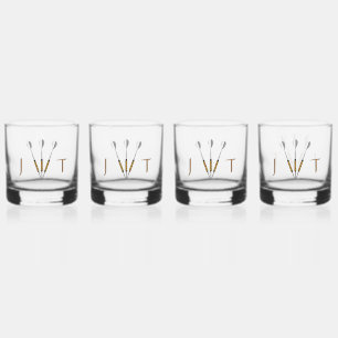 Unique Dart Personalised with Initials Whiskey Glass