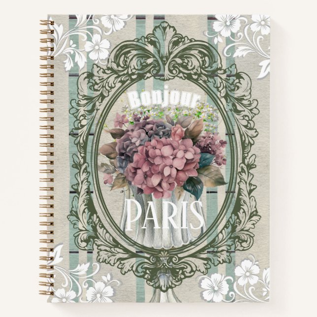 Unique decoratived french background Dusty floral Notebook (Front)