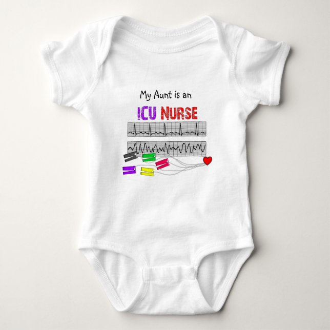 Unique Design ICU Nurse Gifts Baby Bodysuit (Front)