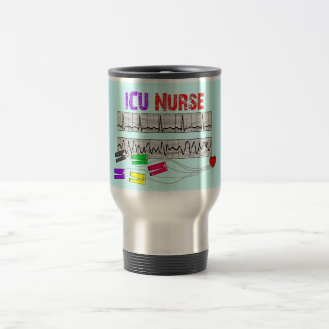 Unique Design ICU Nurse Gifts Travel Mug (Center)