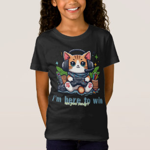 Unique design of a cute cat playing with a gaming  T-Shirt