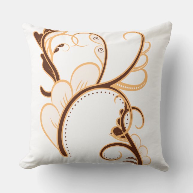 Unique design of curved branch motif pillow (Front)